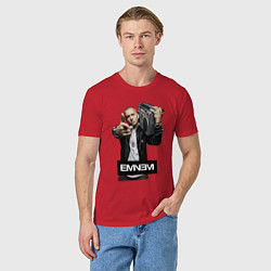 Футболка хлопковая мужская Eminem boombox, цвет: красный — фото 2