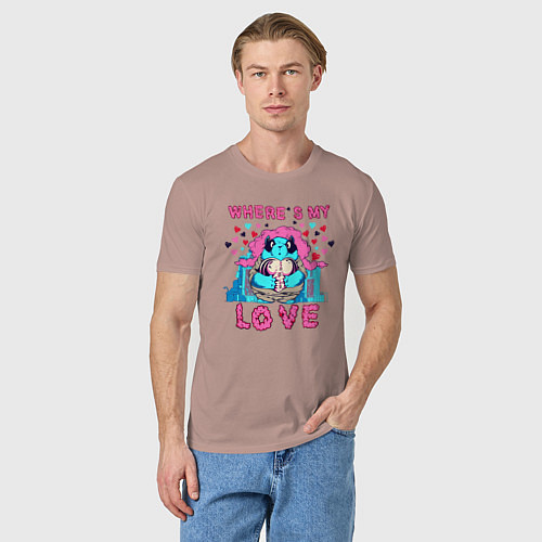 Мужская футболка Где ты моя любовь / Пыльно-розовый – фото 3