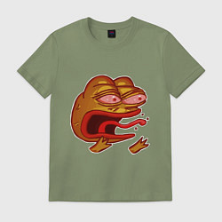 Футболка хлопковая мужская Evil Pepe sticker, цвет: авокадо