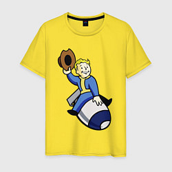 Футболка хлопковая мужская Vault boy - bomb rider, цвет: желтый