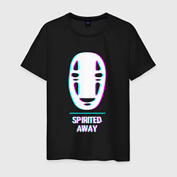 Футболка хлопковая мужская Символ Spirited Away в стиле glitch, цвет: черный