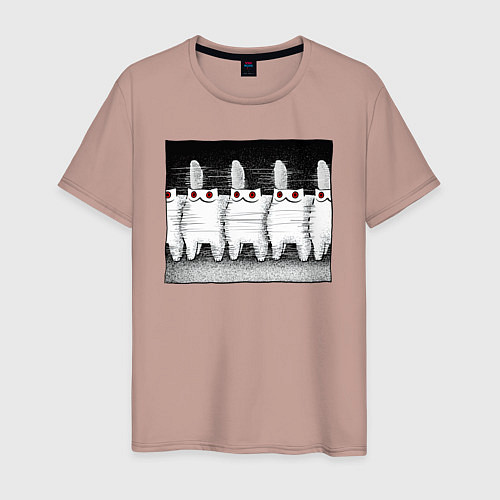 Мужская футболка Мрачные коты / Пыльно-розовый – фото 1