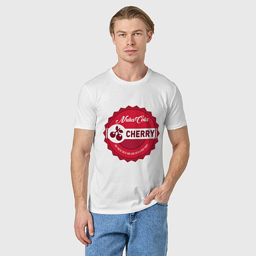 Мужская футболка Вишневая ядер кола / Белый – фото 3