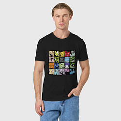 Футболка хлопковая мужская All happy three friends, цвет: черный — фото 2