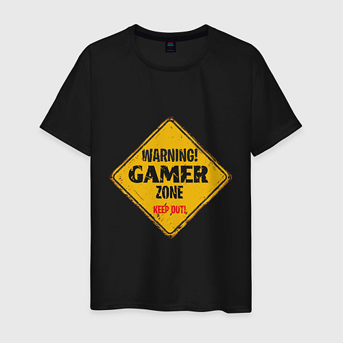 Мужская футболка Gamer zone - keep out / Черный – фото 1