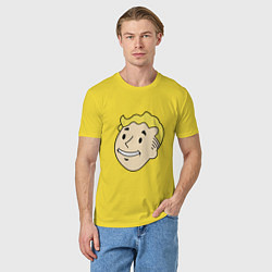 Футболка хлопковая мужская Vault boy head, цвет: желтый — фото 2