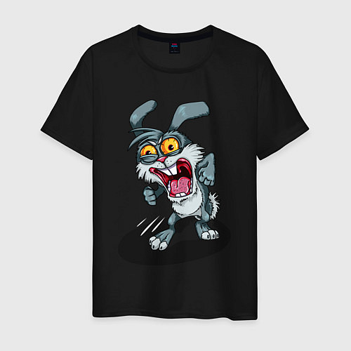 Мужская футболка Безумный кролик / Черный – фото 1
