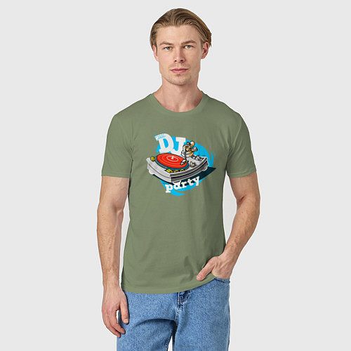 Мужская футболка Dj party ретро проигрыватель пластинок / Авокадо – фото 3