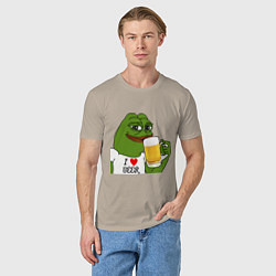 Футболка хлопковая мужская Drink Pepe, цвет: миндальный — фото 2