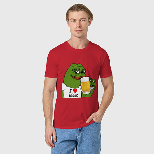 Мужская футболка Drink Pepe / Красный – фото 3