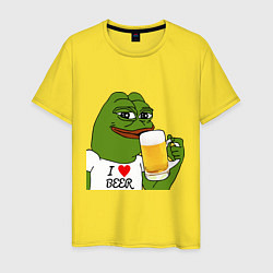 Футболка хлопковая мужская Drink Pepe, цвет: желтый