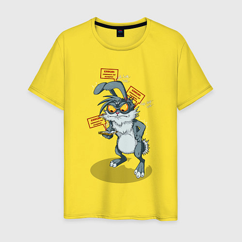 Мужская футболка Смарт кролик / Желтый – фото 1