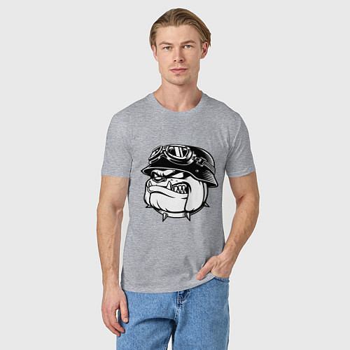 Мужская футболка Evil bulldog head / Меланж – фото 3