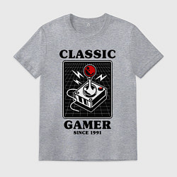 Футболка хлопковая мужская Классический геймер, цвет: меланж