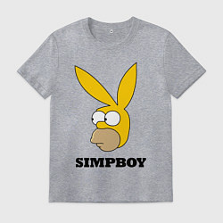 Футболка хлопковая мужская Simpboy - rabbit Homer, цвет: меланж