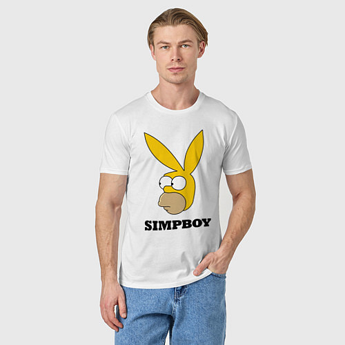 Мужская футболка Simpboy - rabbit Homer / Белый – фото 3