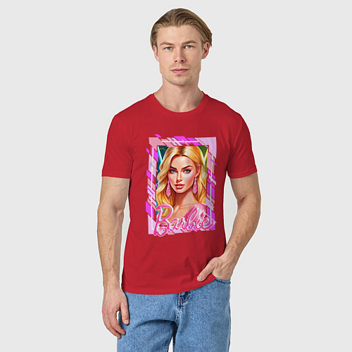 Мужская футболка Нейросеть - аниме Барби Марго Робби / Красный – фото 3