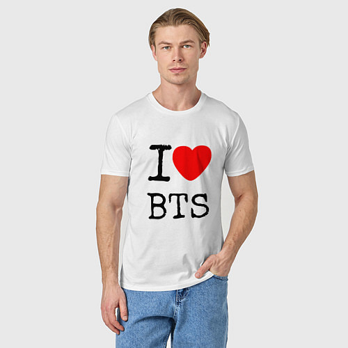 Мужская футболка I love BTS / Белый – фото 3