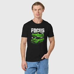 Футболка хлопковая мужская Ford Focus art, цвет: черный — фото 2