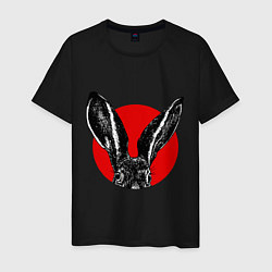 Футболка хлопковая мужская Rabbit ears, цвет: черный