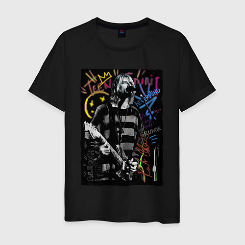 Мужская футболка Nirvana teen spirit / Черный – фото 1