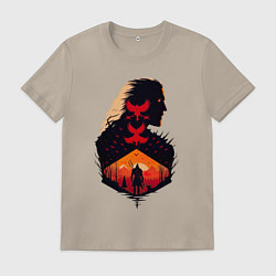 Футболка хлопковая мужская Геральт из Ривии, цвет: миндальный