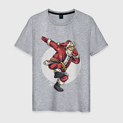 Футболка хлопковая мужская Dance Santa, цвет: меланж