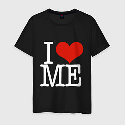 Футболка хлопковая мужская I love me, цвет: черный