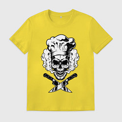Футболка хлопковая мужская The cooks skull, цвет: желтый