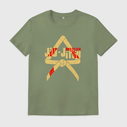 Футболка хлопковая мужская Чёрный пояс БЖЖ, цвет: авокадо