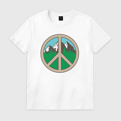 Футболка хлопковая мужская Peace nature, цвет: белый