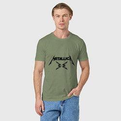 Футболка хлопковая мужская Metallica, цвет: авокадо — фото 2