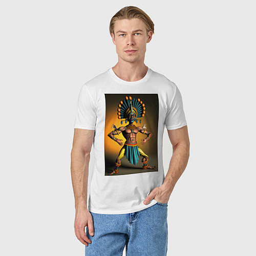 Мужская футболка Танцующий индеец / Белый – фото 3