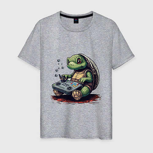 Мужская футболка Черепаха с гейпадом / Меланж – фото 1