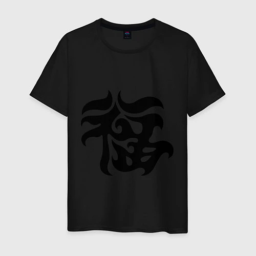 Мужская футболка Японский иероглиф - Удача / Черный – фото 1