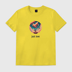 Футболка хлопковая мужская Just lovely couple, цвет: желтый