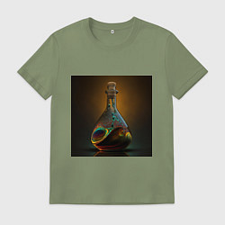 Футболка хлопковая мужская Волшебный сосуд, цвет: авокадо