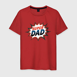 Футболка хлопковая мужская Super dad, цвет: красный