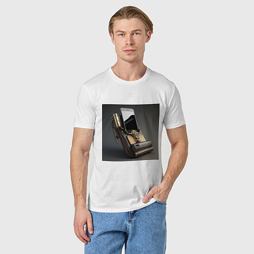 Мужская футболка Ретро мобила / Белый – фото 3