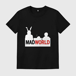 Футболка хлопковая мужская Mad world, цвет: черный