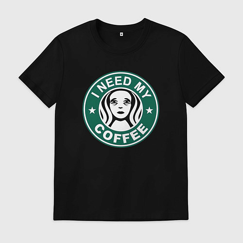 Мужская футболка I need my cofee / Черный – фото 1