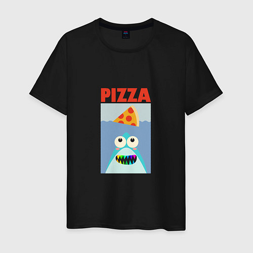 Мужская футболка Pizza jaws / Черный – фото 1