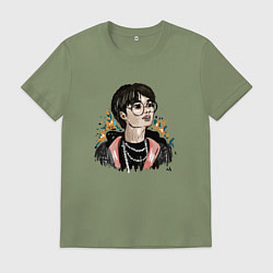 Футболка хлопковая мужская Линоу айдол, цвет: авокадо