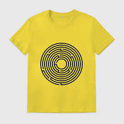 Футболка хлопковая мужская Лабиринт, найди выход, цвет: желтый