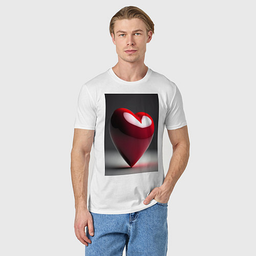 Мужская футболка Сердечко, созданное нейросетью / Белый – фото 3