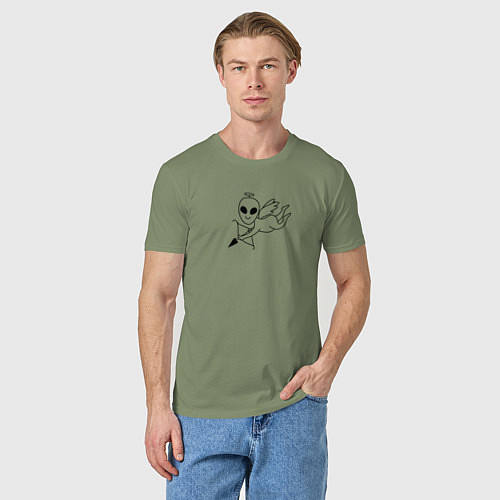Мужская футболка Пришелец купидон с луком и стрелой / Авокадо – фото 3