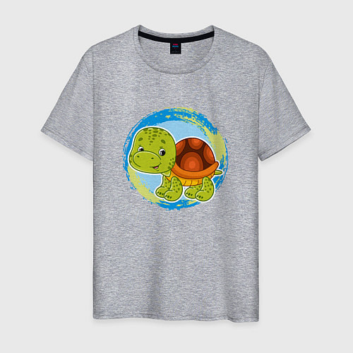Мужская футболка Мультяшная черепаха / Меланж – фото 1