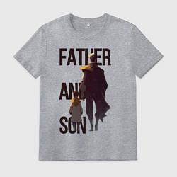 Футболка хлопковая мужская Отец и сын, цвет: меланж