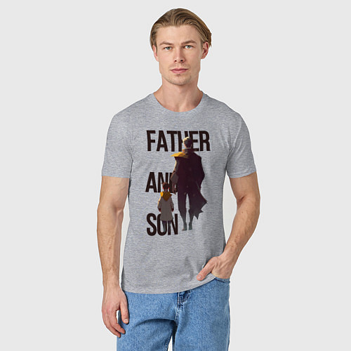 Мужская футболка Отец и сын / Меланж – фото 3
