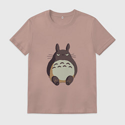 Футболка хлопковая мужская Хмурый Тоторо, цвет: пыльно-розовый